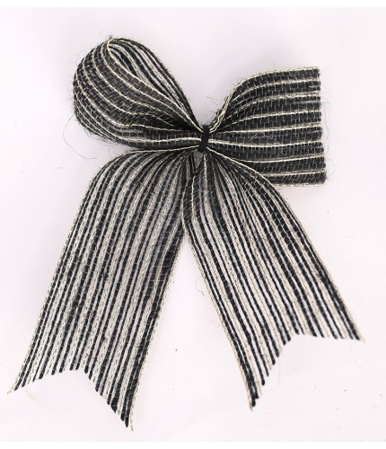 4U2-17 Gold Wire-Black 3.8Cm Wide Hemp Bow