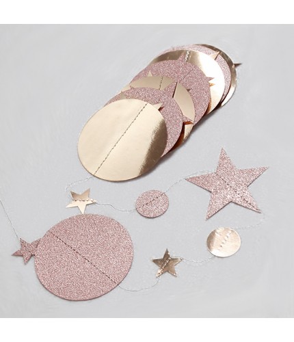 4 Meters Long Star Round Champagne 1 Garland Pendant Clearance