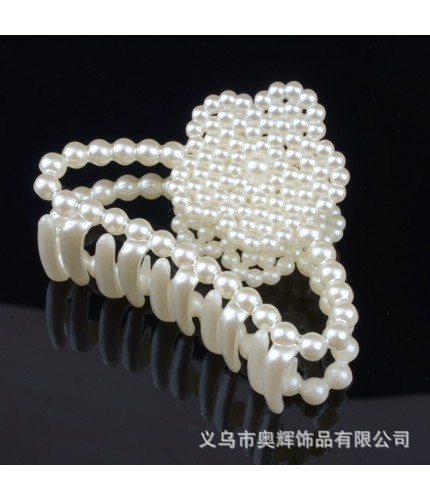 Flower Crescent Style--Pearl Hair Claw  Pearl Hair Clip