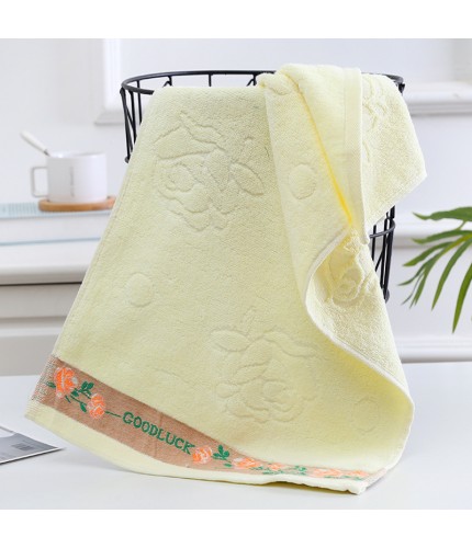 Yellow 34 x 75Cm Cotton Bath Towel Clearance