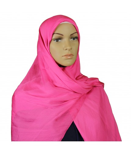 Hot Pink Silk Maxi Square Hijab Clearance