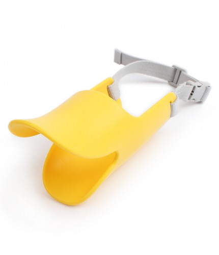 Yellow S Size Mouth Circumference 15cm 3-7 Kg Soft Silicone Duckbill Antibite Dog Muzzle Clearance