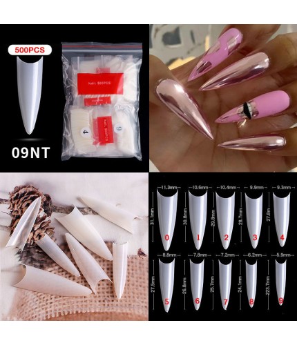 500 Pieces Of 09# Natural Faux Nails Clearance