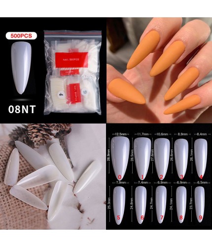 500 Pieces Of 08# Natural Faux Nails Clearance