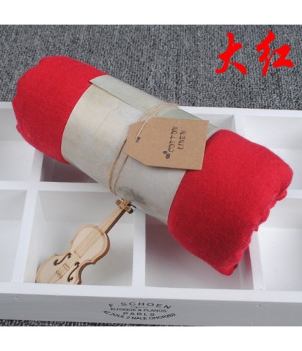 Red 180x140cm Cotton Linen Plain Extra Maxi Hijab