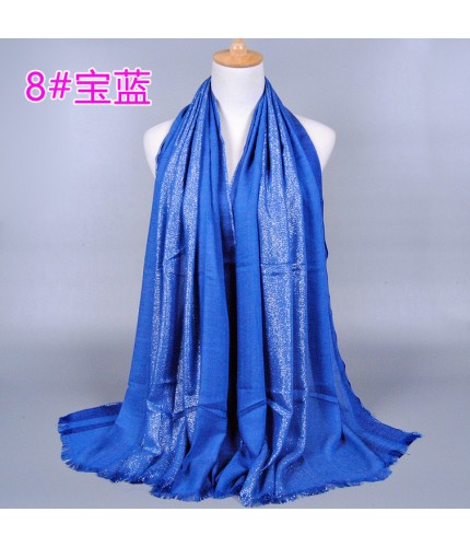 Treasure Blue Stripped Satin Cotton Hijab Clearance