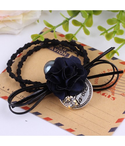 Dark Blue Floral Hairband