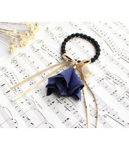 Dark Blue Floral Bell Hairband