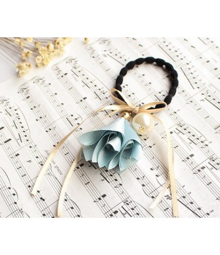 Sea Blue Floral Bell Hairband