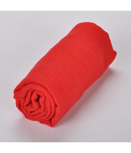 Bright Red Plain Maxi Tassel 180x90cm Cotton Hijab