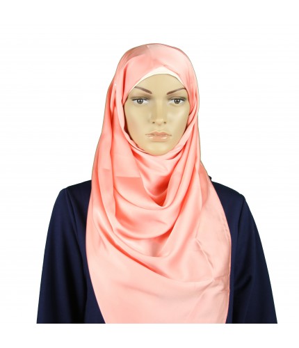 Pink Satin Silk Maxi Hijab