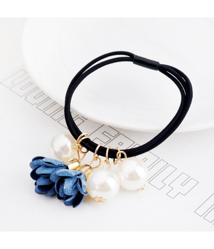Navy Blue Pearl Bell Hairband