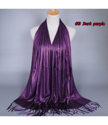 deep purple Gold Shimmer Cotton Hijab Clearance