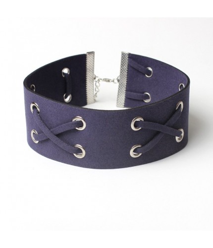 Blue Large Cross Choker