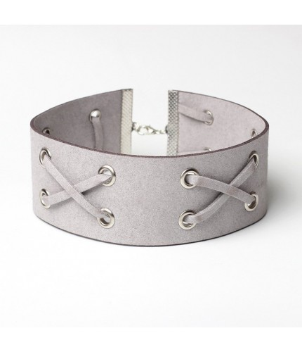 Gray Large Cross Choker