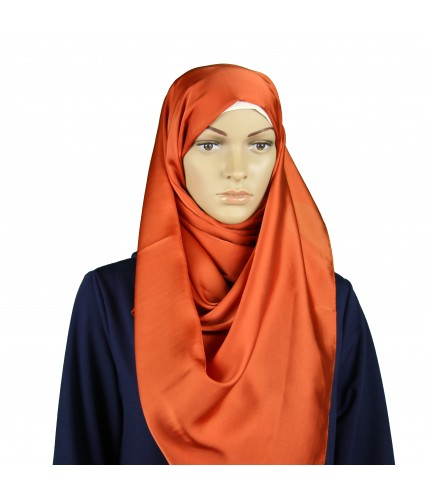 Cinnamon Satin Silk Maxi Hijab Clearance