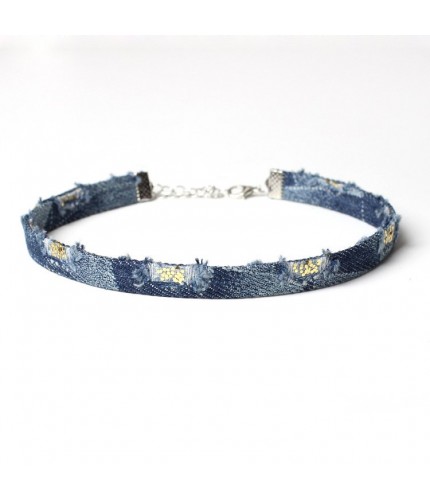 Worn Denim Choker