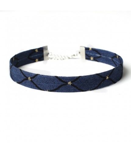 Denim Cross Choker