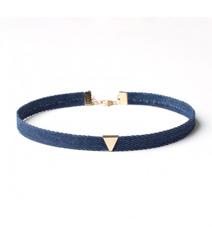 Denim Trapeze Choker