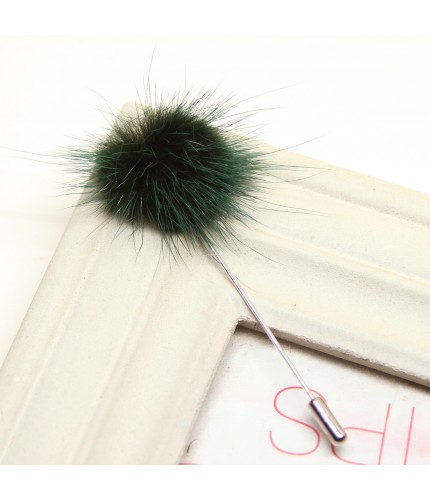 dark green Puffy Hijab Pin 