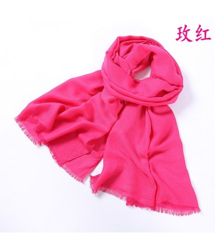Rose Red Plain Thick Intertwined Cotton Maxi Hijab