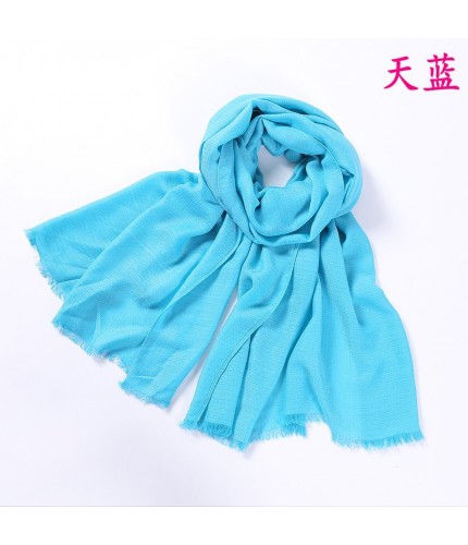 Sky Blue Plain Thick Intertwined Cotton Maxi Hijab Clearance