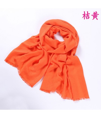 Orange Plain Thick Intertwined Cotton Maxi Hijab