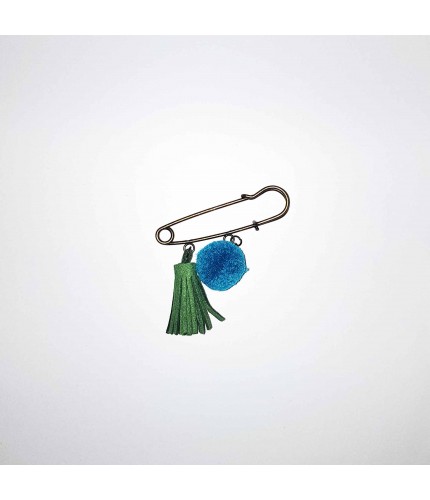 Green Teal Tassel safety hijab pin