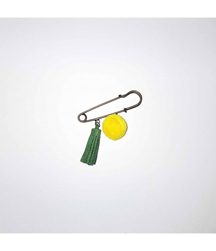 Green Yellow Tassel safety hijab pin