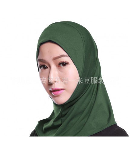 Army Green 43cm Mini One piece Base Ready Hijab 