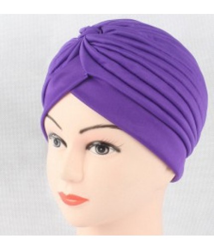 dark purple Classic Turban Hijab Cap 