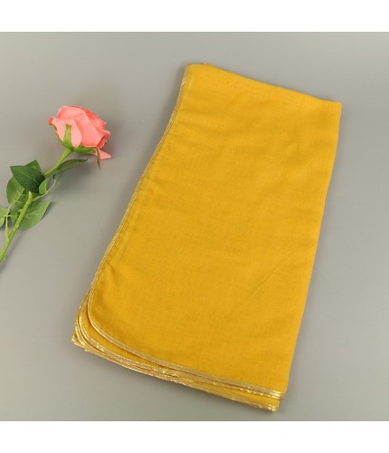 Turmeric Gold Piping Cotton Hijab Clearance