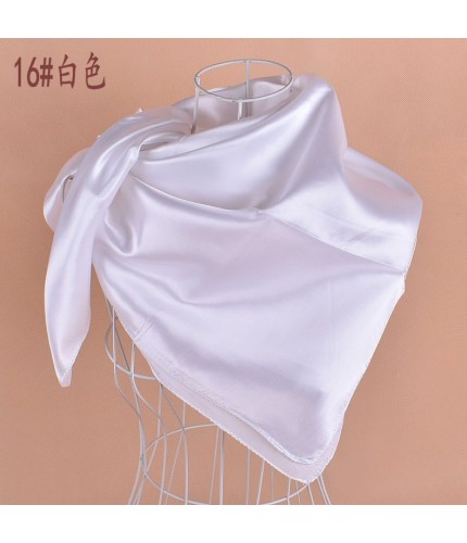 white Classic Satin Square Hijab