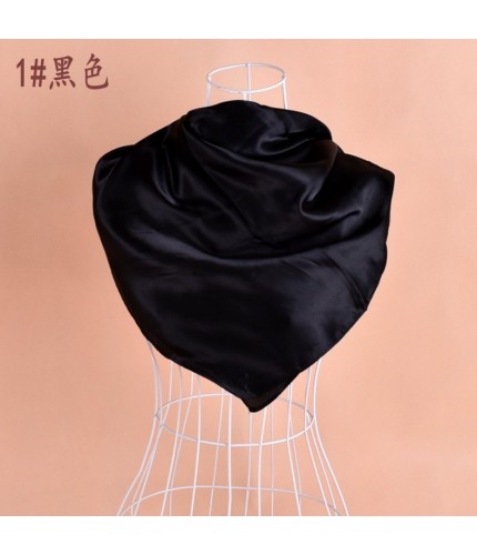 black Classic Satin Square Hijab