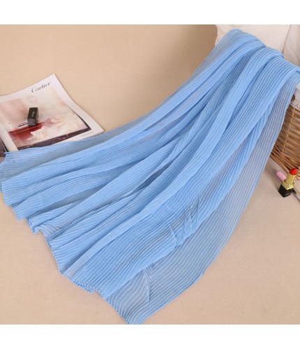 Light Blue Ripple Crinkle Viscose Hijab Clearance