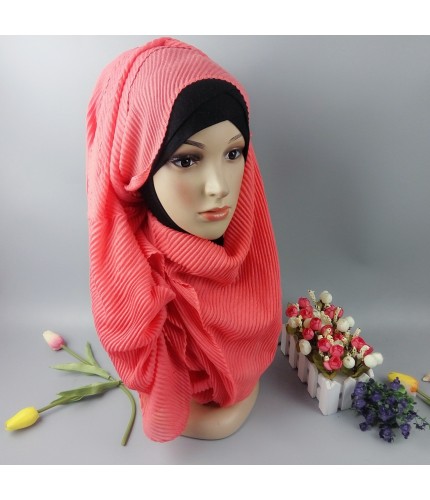 Salmon Crinkled Cotton Maxi Hijab 