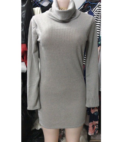 Gray Ribbed Tunic Sweater Medium
