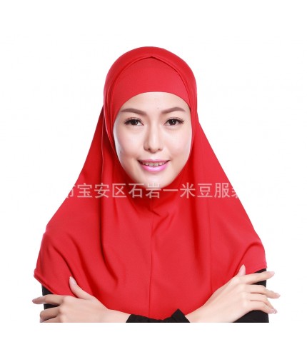 red 68cm One Piece Ready Hijab 