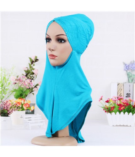 Cyan Pinched Full Hijab Underscarf Clearance