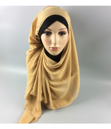 Gold Soft Chiffon Crepe Hijab 