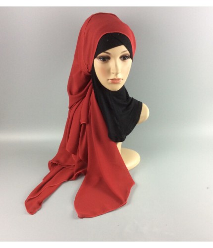 Rust Red Soft Chiffon Crepe Hijab 