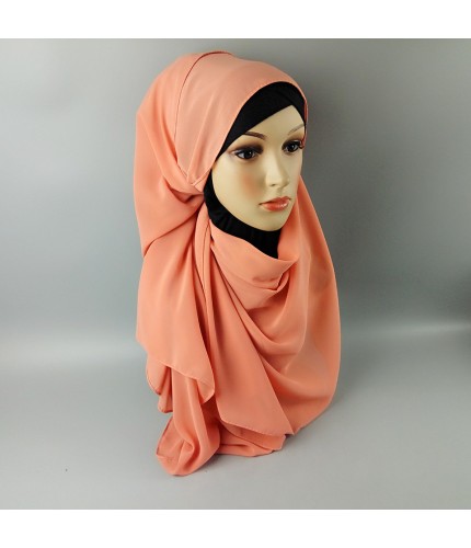 Peach Soft Chiffon Crepe Hijab 