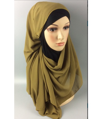 Khaki Soft Chiffon Crepe Hijab 
