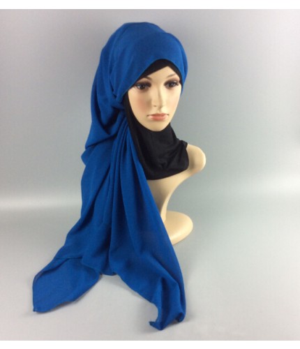 Royal Blue Soft Chiffon Crepe Hijab 