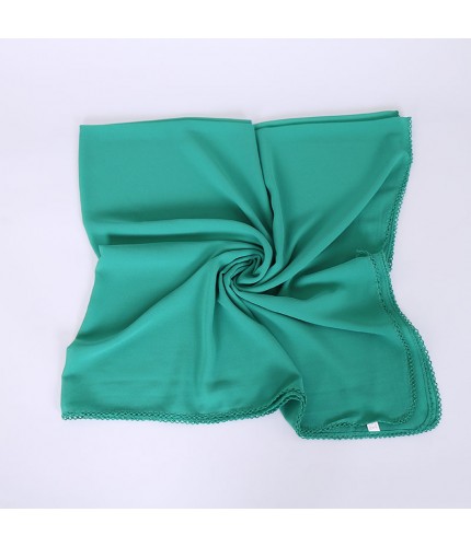 green Crumpled Chiffon Square Hijab Clearance