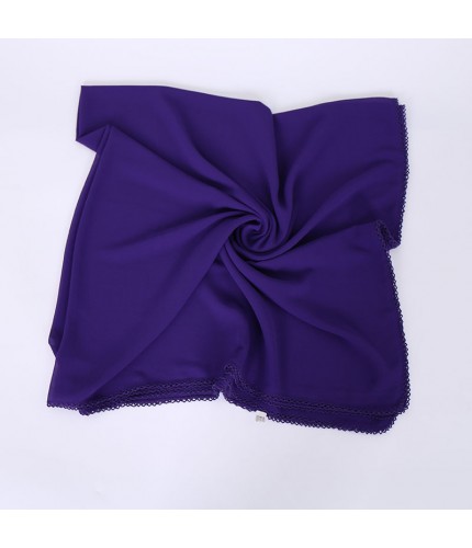 sapphire purple Crumpled Chiffon Square Hijab