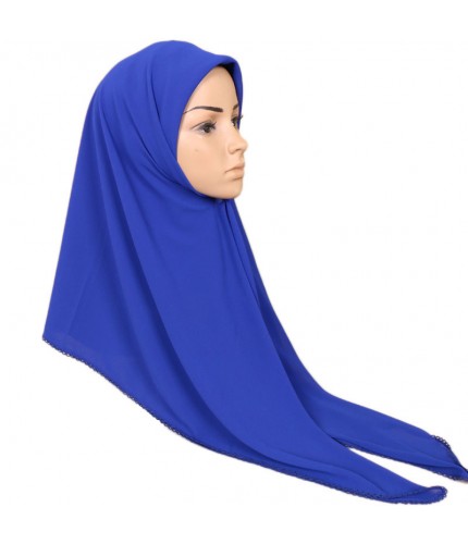 sapphire Crumpled Chiffon Square Hijab Clearance