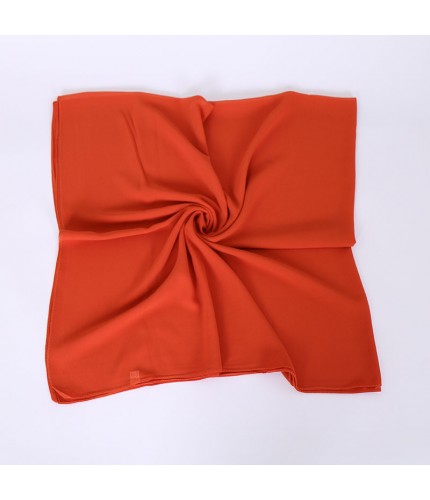 Copper Orange Pearl Chiffon Square Hijab
