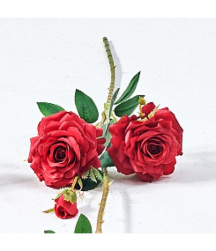 Red 5 heads of Venice rose Artificial Flower Clearance