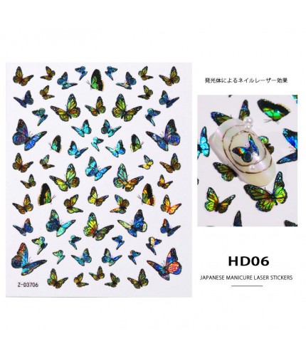 Laser Butterfly Sticker Hd-06 Nail Art Stickers Clearance
